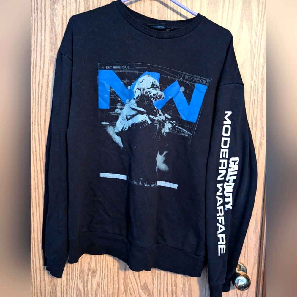 Call Of Duty Black Sweatshirt Jumper Modern Warfare Men's Size Large